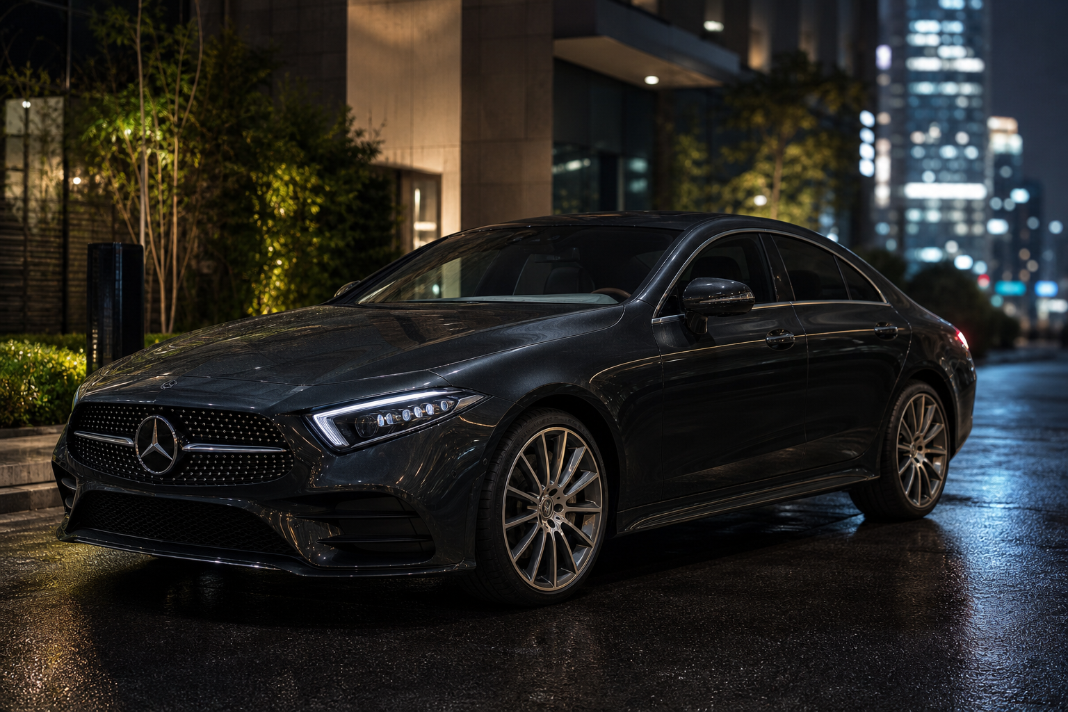 Dark Mercedes CLS 450 executive sedan