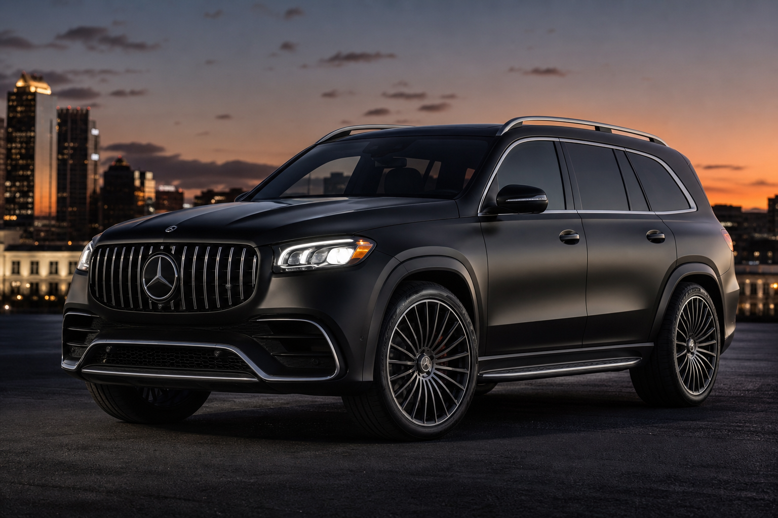 Black Mercedes GLS 450 luxury SUV