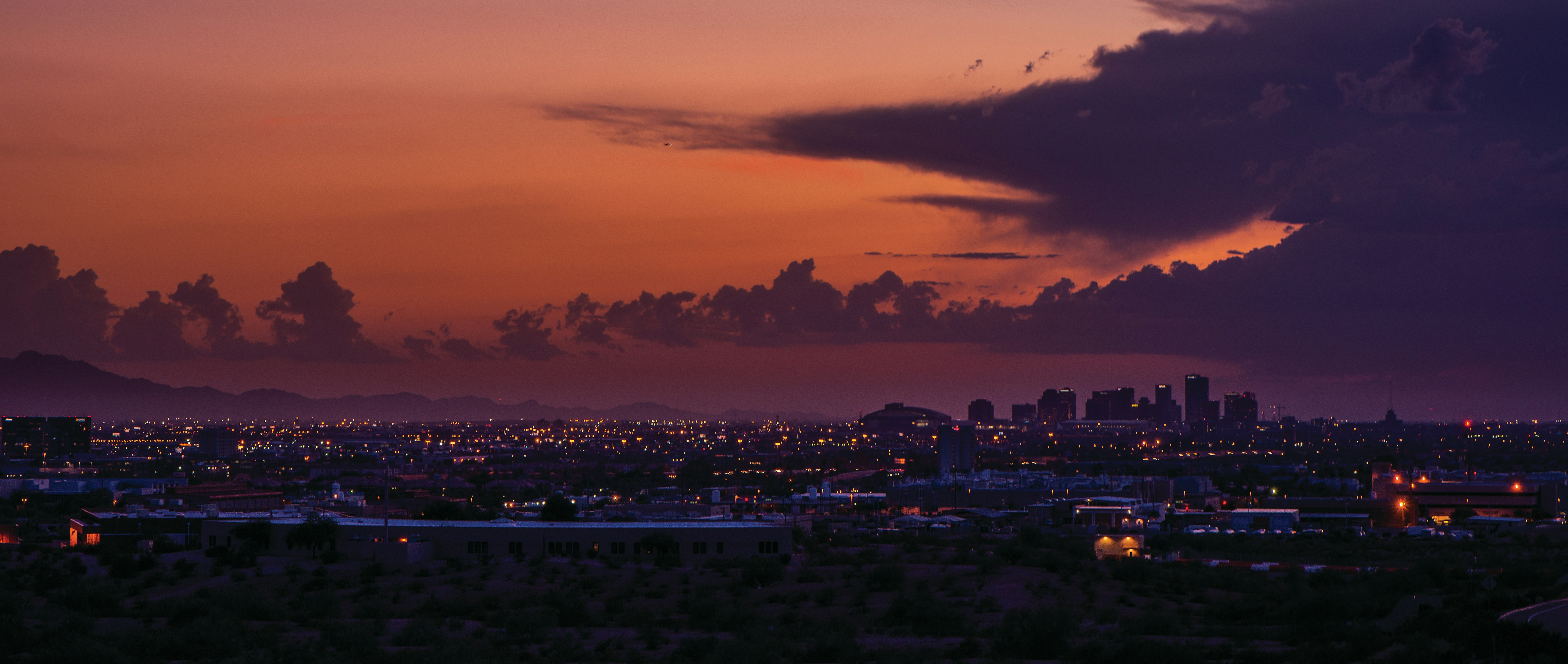 Downtown Phoenix skyline at night